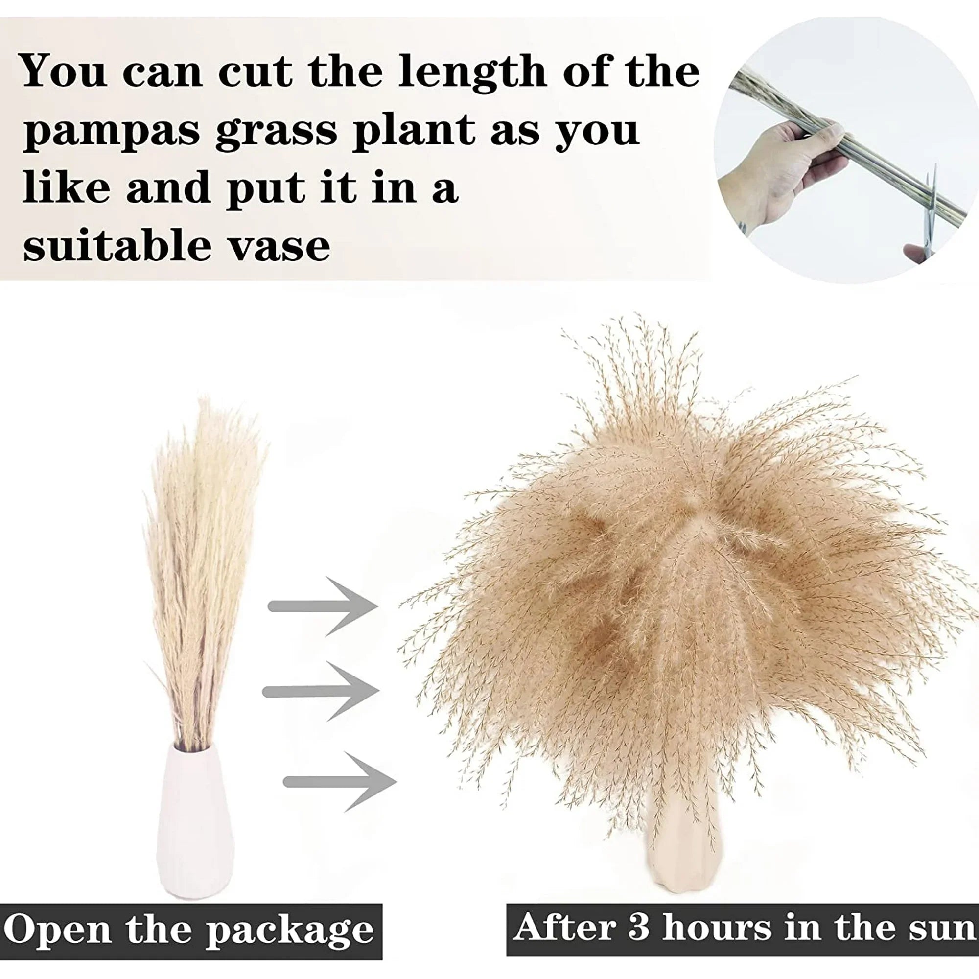 Sanmadrola Dried Pampas Grass Decor 100 PCS Home Decoration for Wedding Boho Flowers Home Table Decor Rustic Farmhouse Party Spring Decor